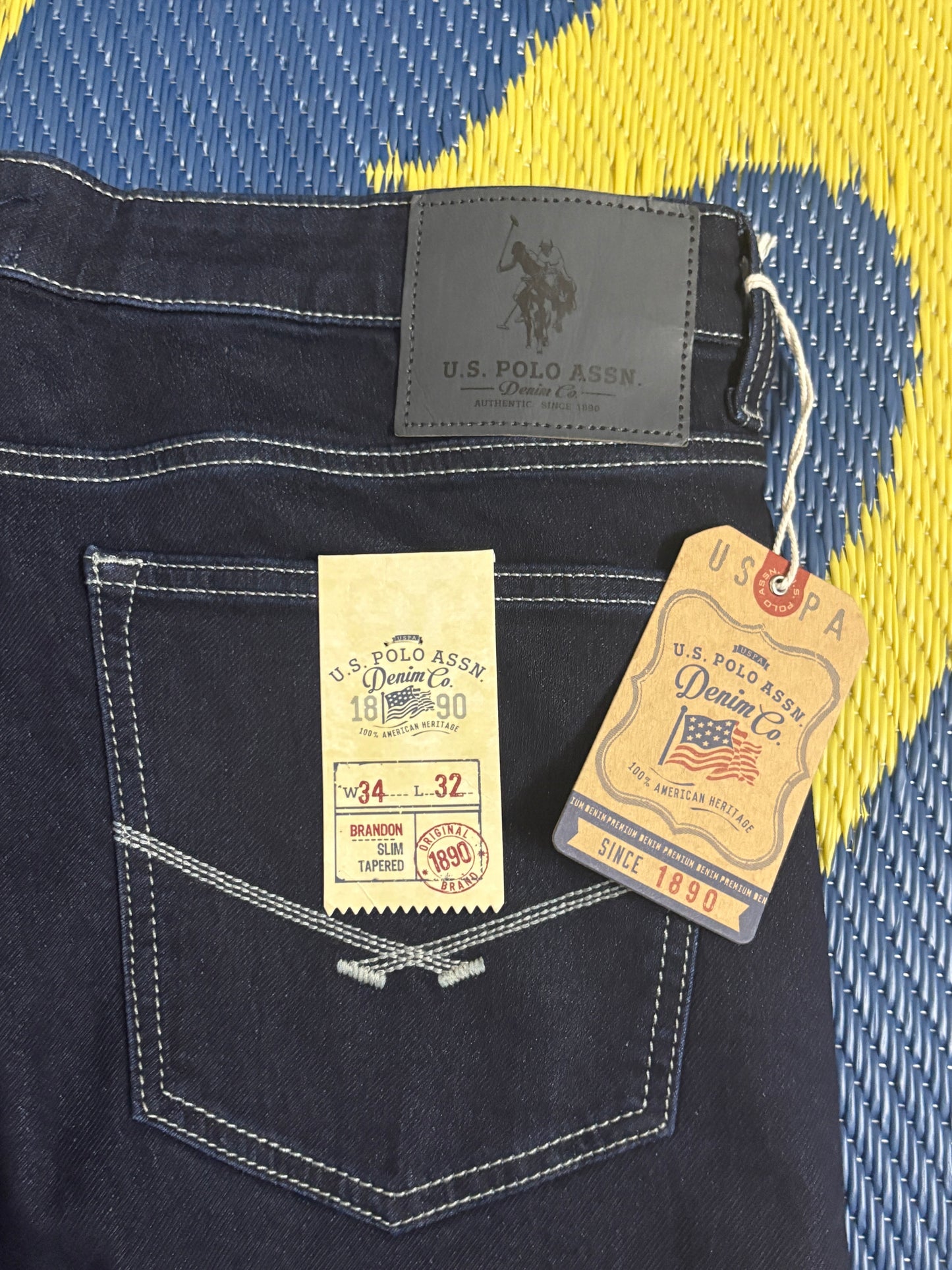 Slim Tapered Jeans – Dark Indigo Blue Jeans Plain 0f size -34