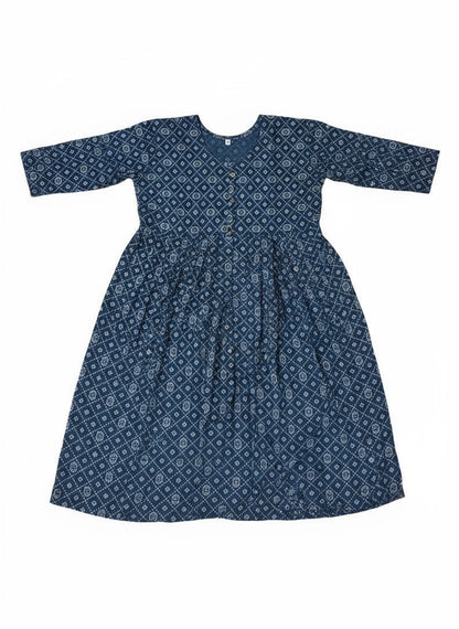 Printed Flared Kurti Collection – Black, Maroon, Indigo & Navy Blue (3XL)