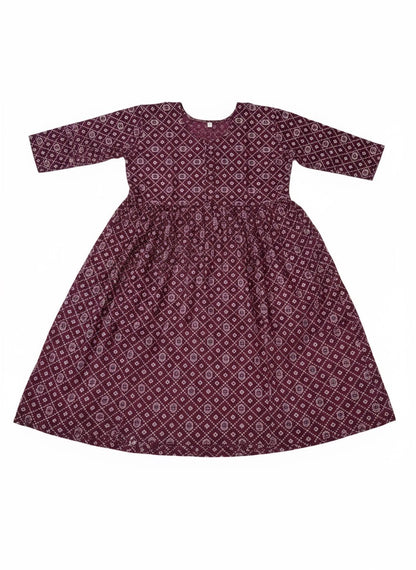 Printed Flared Kurti Collection – Black, Maroon, Indigo & Navy Blue (3XL)