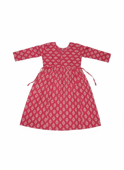 Elegant Printed Flared Kurti – Available in Red, Yellow & Teal (3XL)