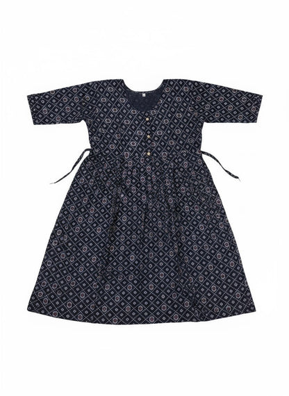 Printed Flared Kurti Collection – Black, Maroon, Indigo & Navy Blue (3XL)