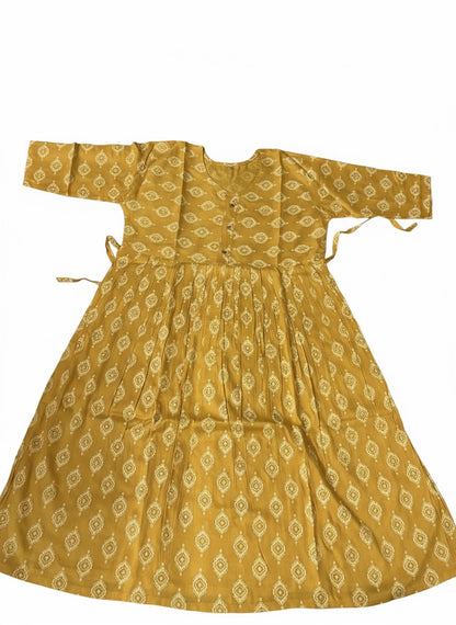 Elegant Printed Flared Kurti – Available in Red, Yellow & Teal (3XL)