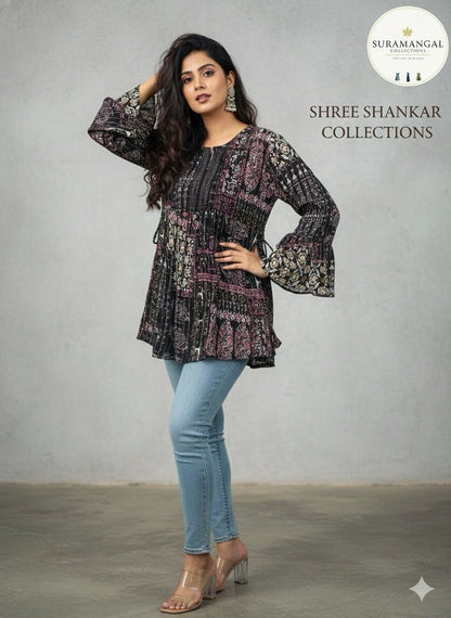 Black Jeans Top – XL Size Available