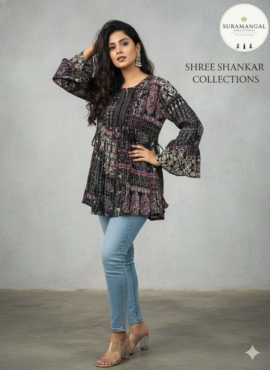 Black Jeans Top – XL Size Available