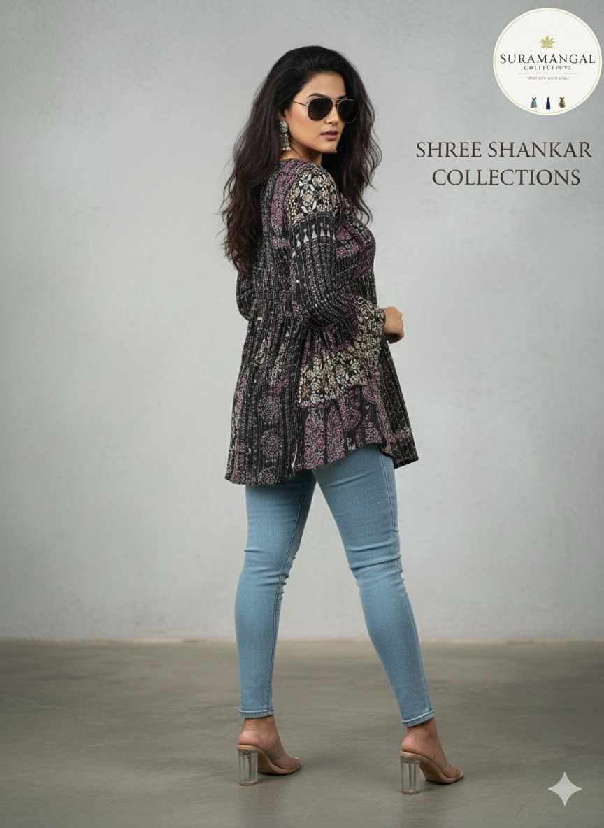 Black Jeans Top – XL Size Available