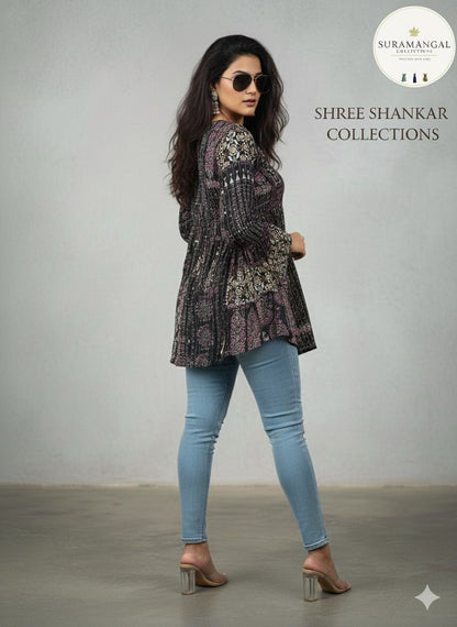 Black Jeans Top – XL Size Available