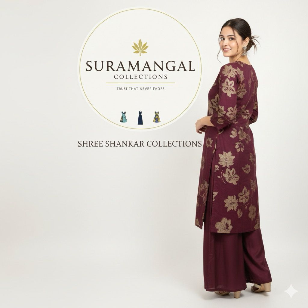 Maroon Blossom Co-ord Set – Graceful Ethnic Charm  - L, M, XXL Sizes Available