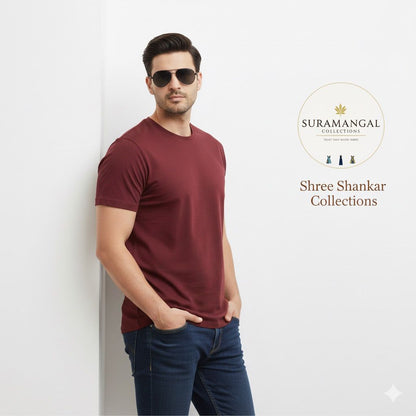 Maroon Cotton Round Nek T-Shirt – 180 GSM | S-XXL (Copy)