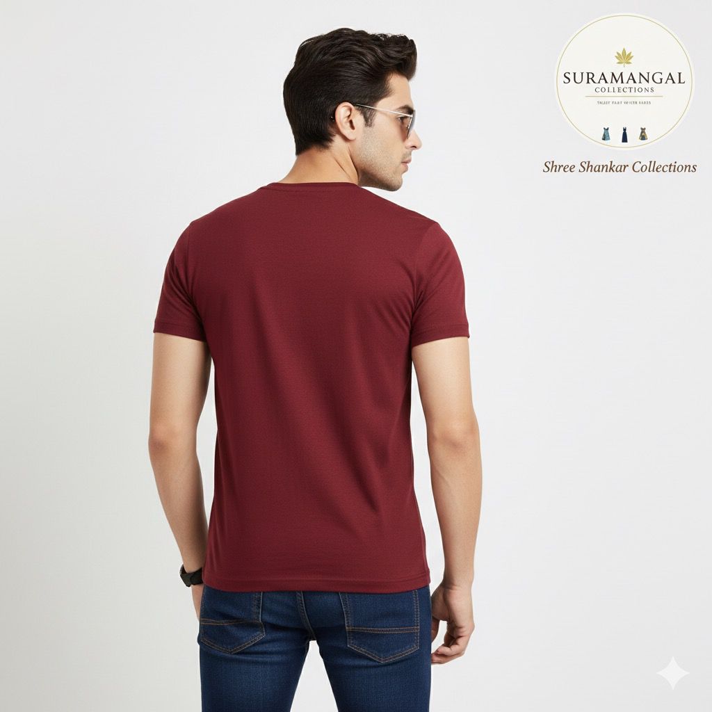 Maroon Cotton Round Nek T-Shirt – 180 GSM | S-XXL (Copy)