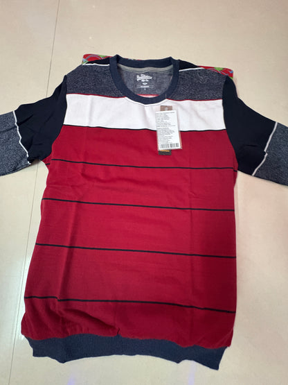 Urban Stripes Maroon &  White Sweatshirt – Bold & Cozy Winterweas