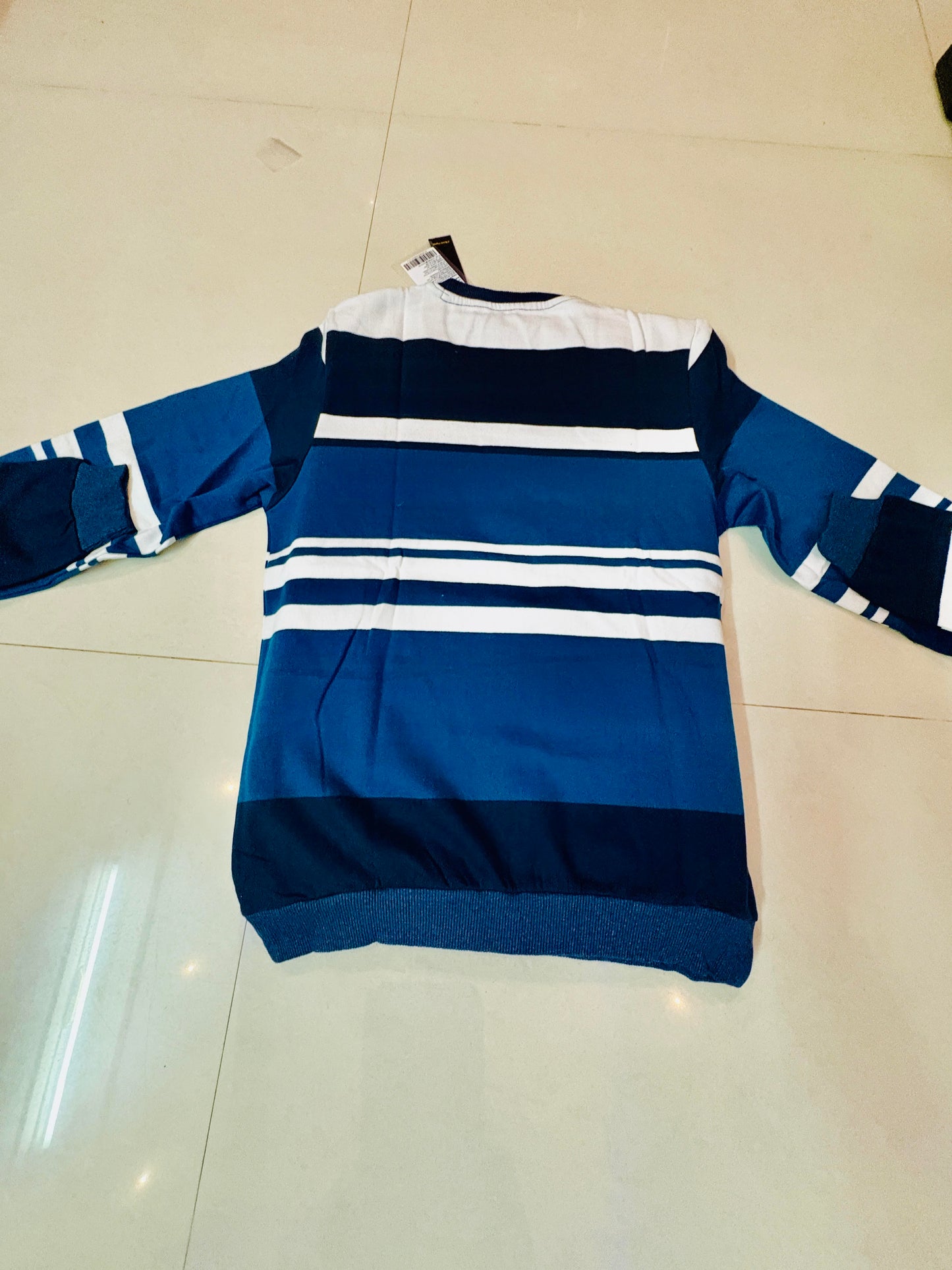 Ocean Breeze Striped Sweatshirt – Casual Comfort in Blue & White