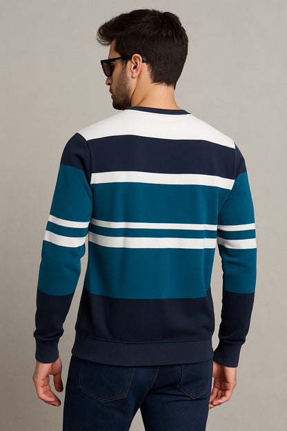 Ocean Breeze Striped Sweatshirt – Casual Comfort in Blue & White
