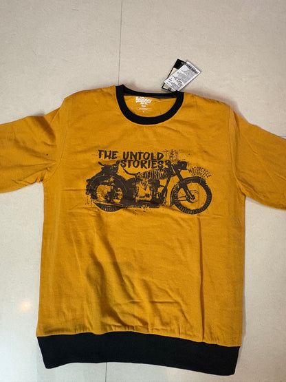 Mustard & Black Motorcycle Graphic T-Shirt – Youth Edition