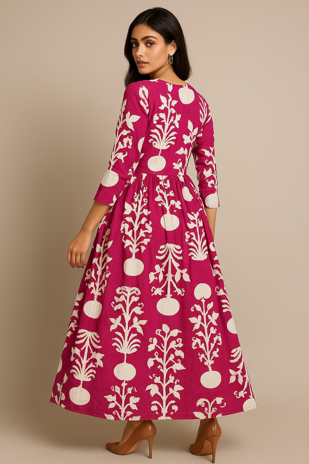 Magenta Grace Kurthi – Embroidered Elegance with Floral Charm