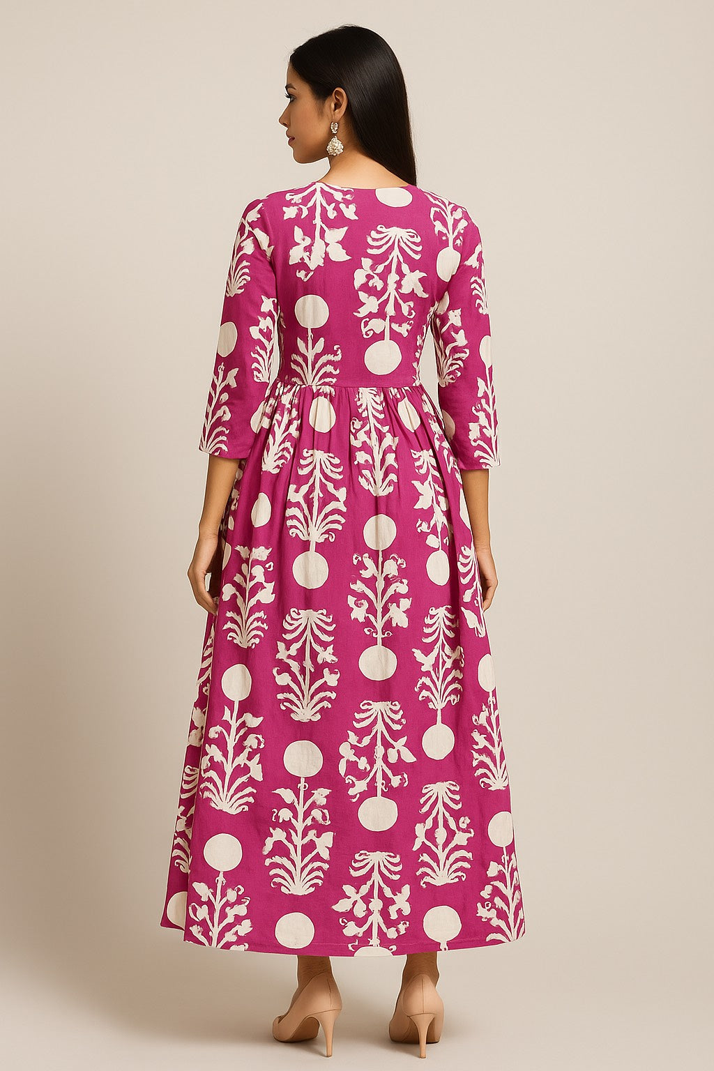 Magenta Grace Kurthi – Embroidered Elegance with Floral Charm