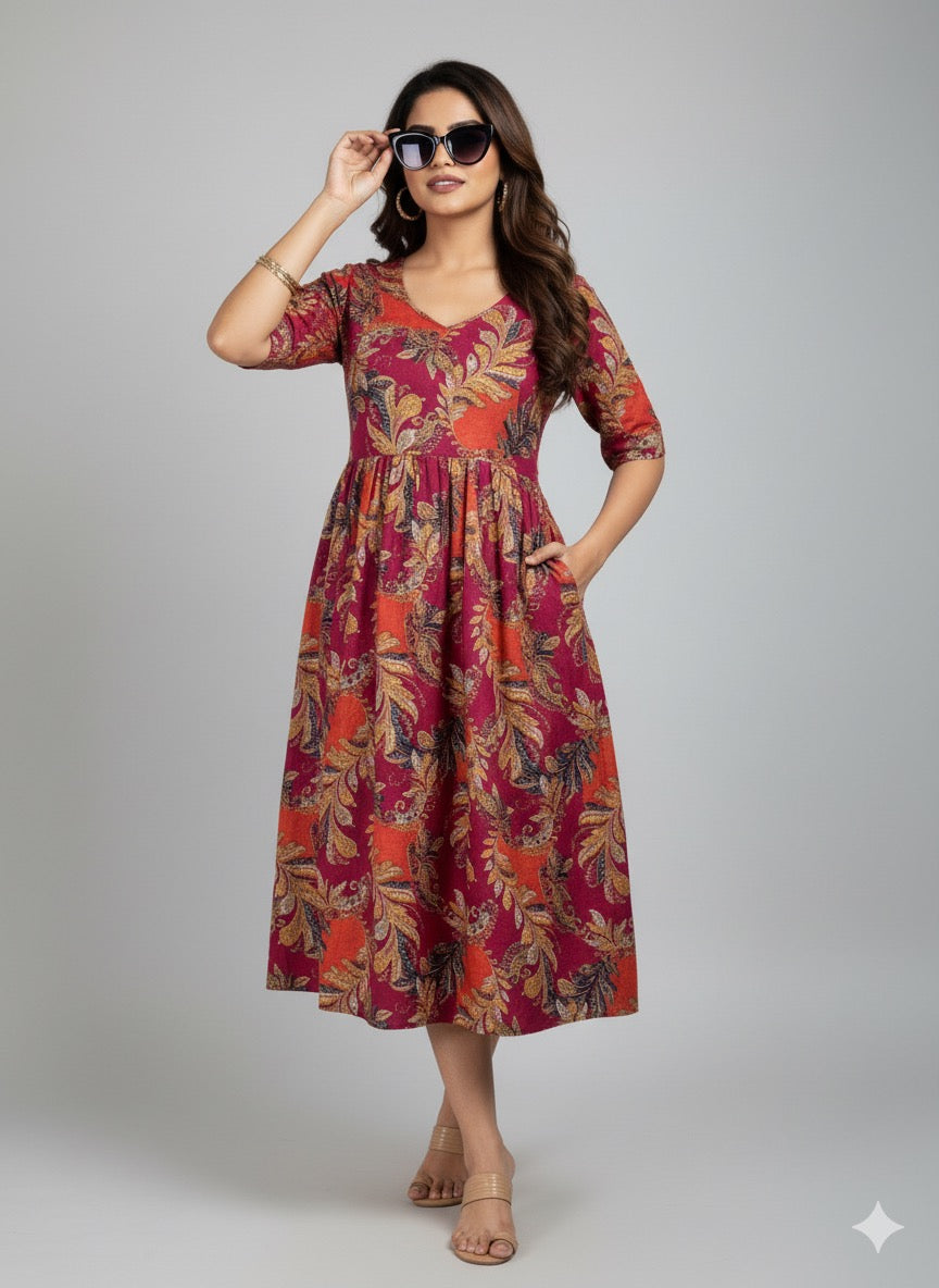 Pink Petal Kurthi – Floral Festive Charm - XL Size Available