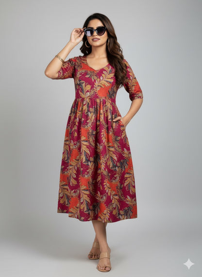 Pink Petal Kurthi – Floral Festive Charm - XL Size Available