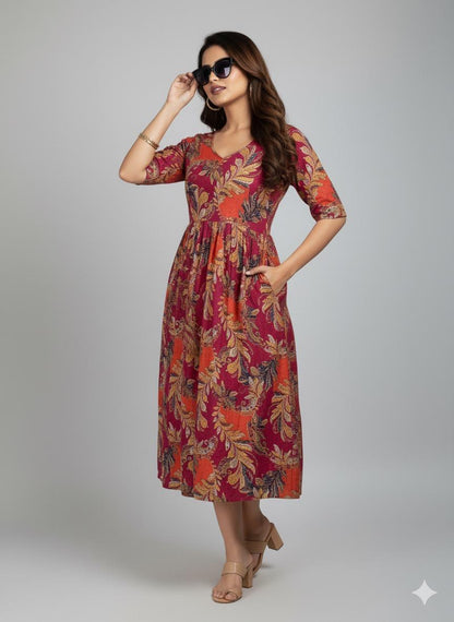 Pink Petal Kurthi – Floral Festive Charm - XL Size Available