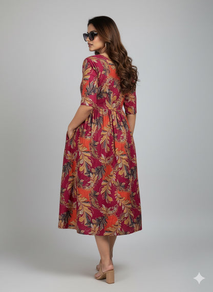 Pink Petal Kurthi – Floral Festive Charm - XL Size Available