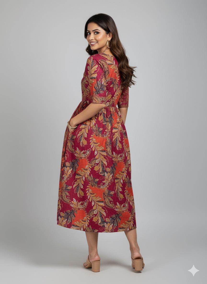 Pink Petal Kurthi – Floral Festive Charm - XL Size Available