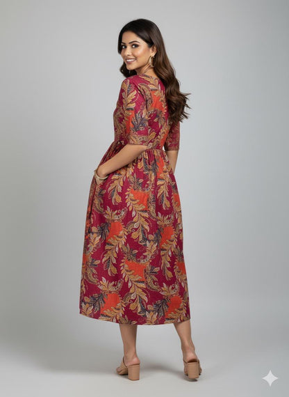 Pink Petal Kurthi – Floral Festive Charm - XL Size Available