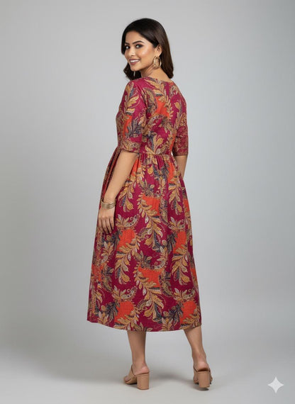 Pink Petal Kurthi – Floral Festive Charm - XL Size Available