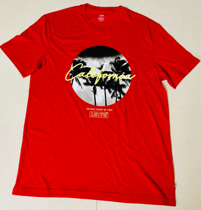 Red Color round Neck Printed T-Shirt for Men