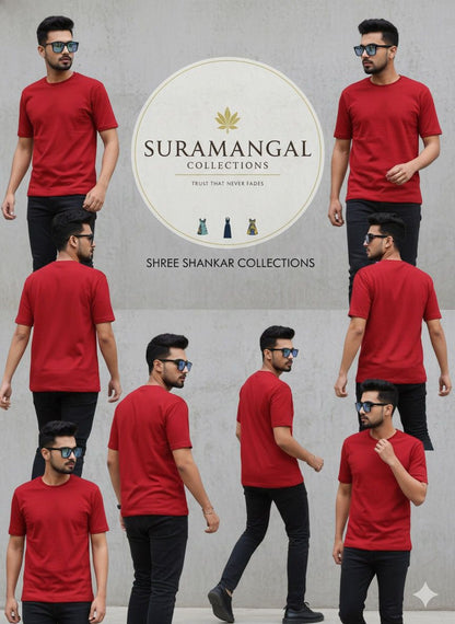 Red Cotton Round Nek T-Shirt – 180 GSM | S-XXL