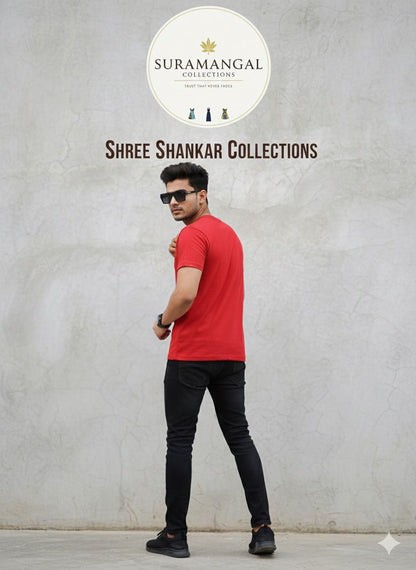 Red Cotton Round Nek T-Shirt – 180 GSM | S-XXL