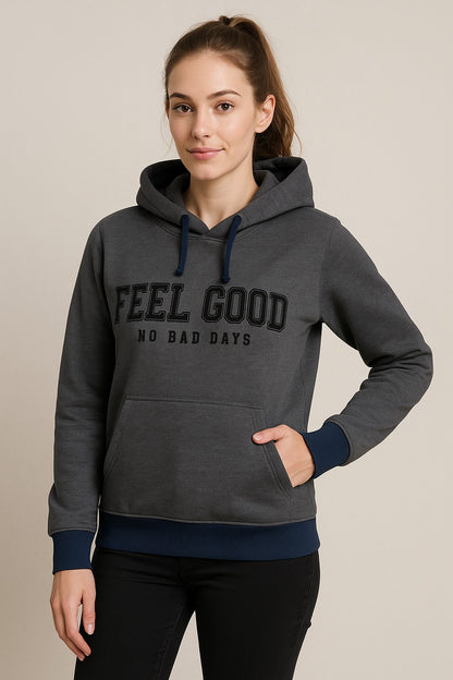 Gray “FEEL GOOD” Hoodie – No Bad Days Edition