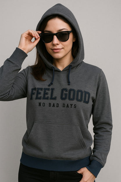 Gray “FEEL GOOD” Hoodie – No Bad Days Edition