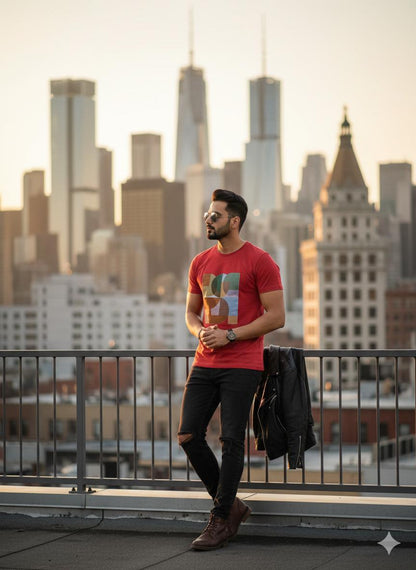 Red Cotton Round Neck T shirt  – 180 GSM| S to XXL Available
