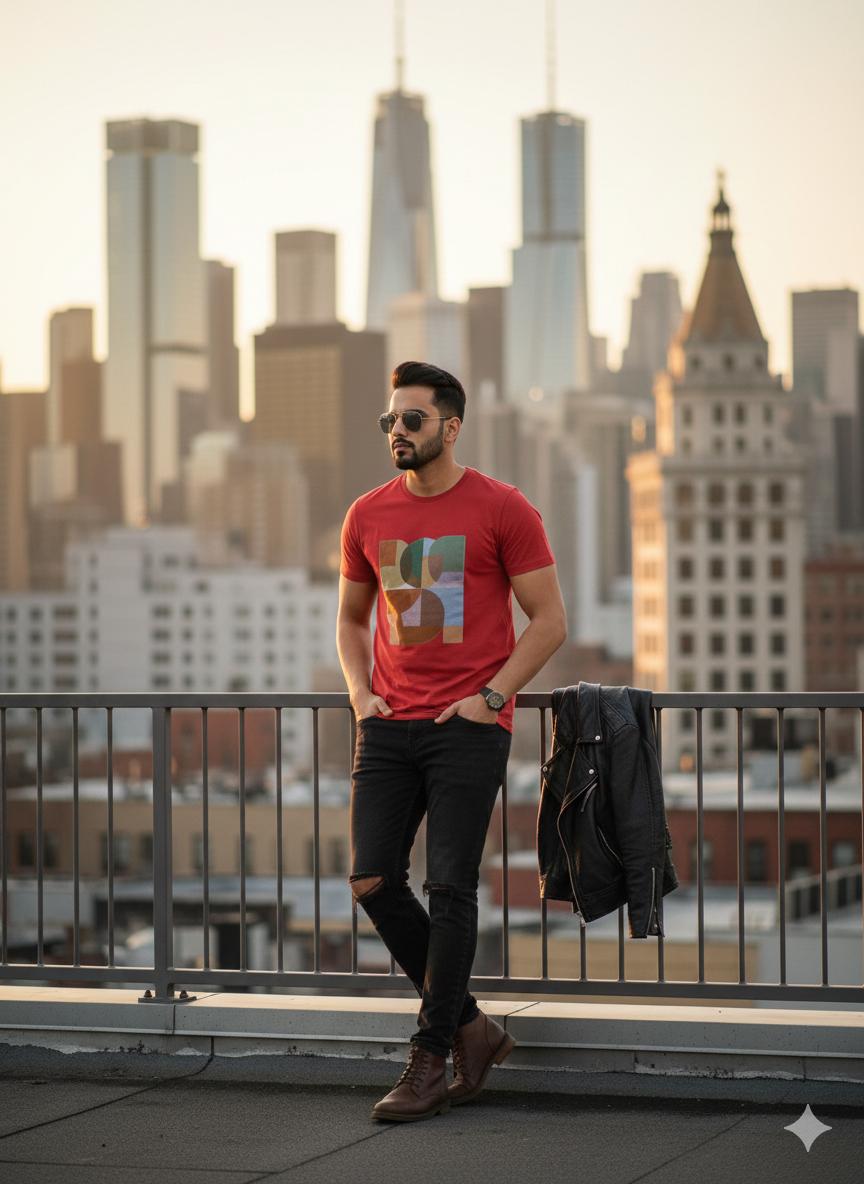 Red Cotton Round Neck T shirt  – 180 GSM| S to XXL Available