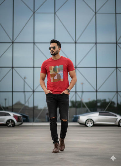 Red Cotton Round Neck T shirt  – 180 GSM| S to XXL Available