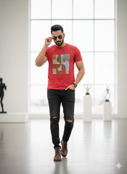 Red Cotton Round Neck T shirt  – 180 GSM| S to XXL Available