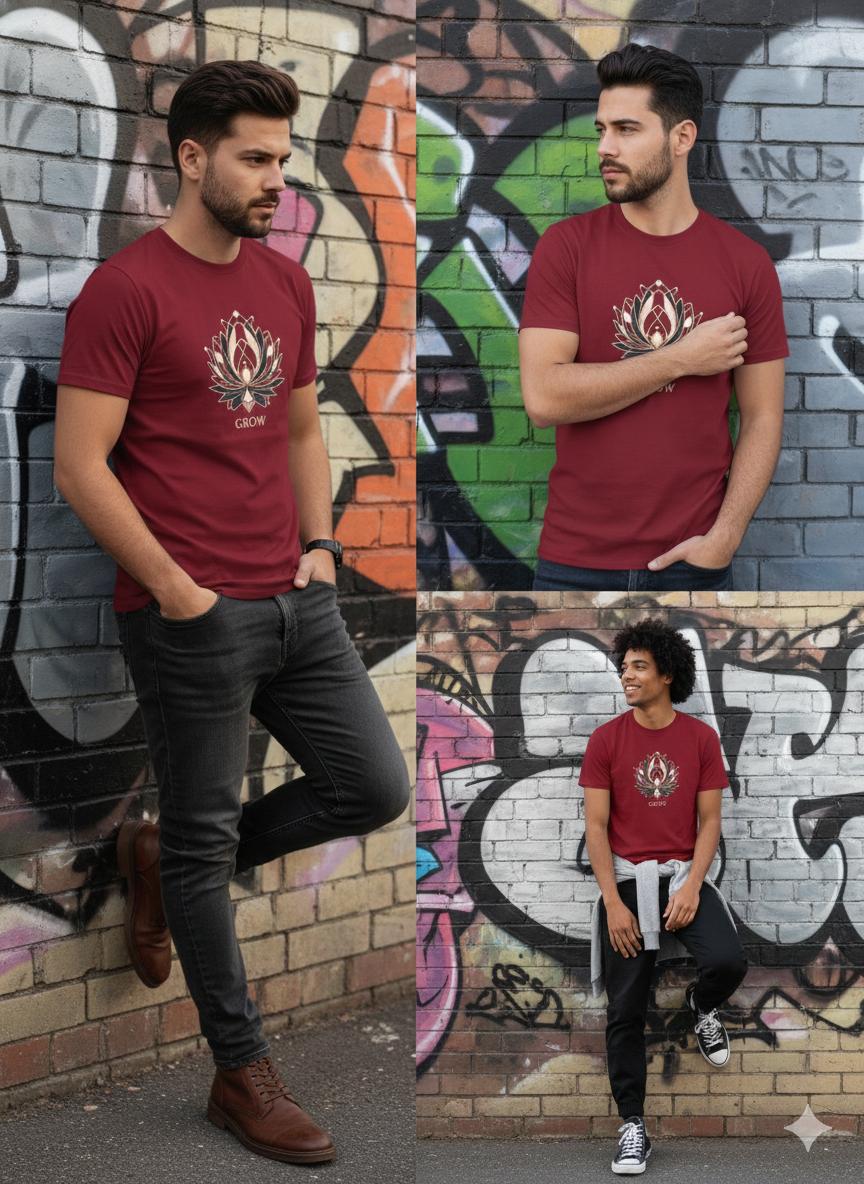 Maroon Cotton Round Neck T-shirt  – 180 GSM| S to XXL Available (Copy)