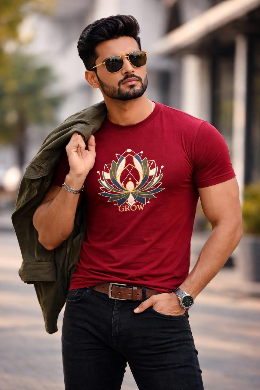 Maroon Cotton Round Neck T-shirt  – 180 GSM| S to XXL Available (Copy)