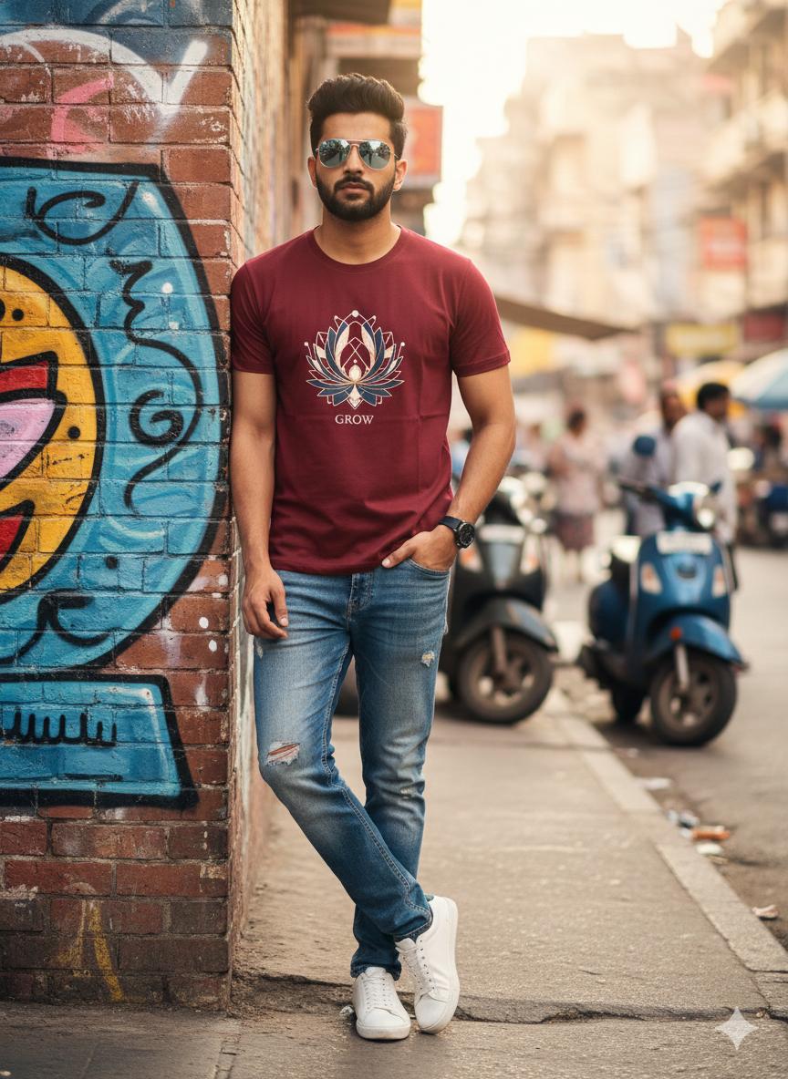 Maroon Cotton Round Neck T-shirt  – 180 GSM| S to XXL Available (Copy)