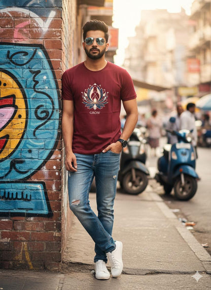 Maroon Cotton Round Neck T-shirt  – 180 GSM| S to XXL Available (Copy)