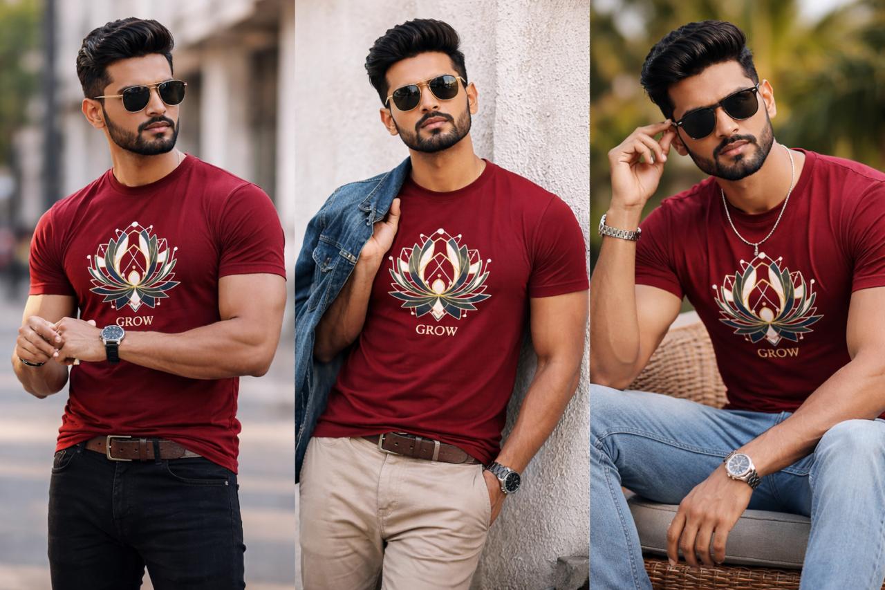 Maroon Cotton Round Neck T-shirt  – 180 GSM| S to XXL Available (Copy)