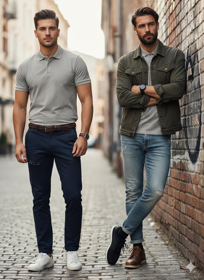 Grey Cotton polo Half sleeve Tshirts – 240 GSM| S to XXL Available