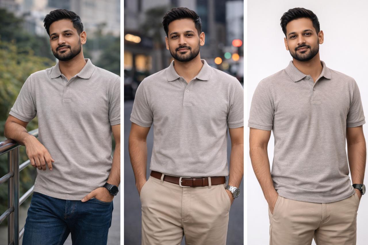 Grey Cotton polo Half sleeve Tshirts – 240 GSM| S to XXL Available