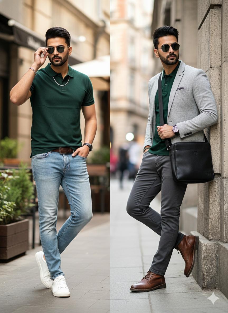 Green Cotton polo Half sleeve Tshirts – 240 GSM| S to XXL Available