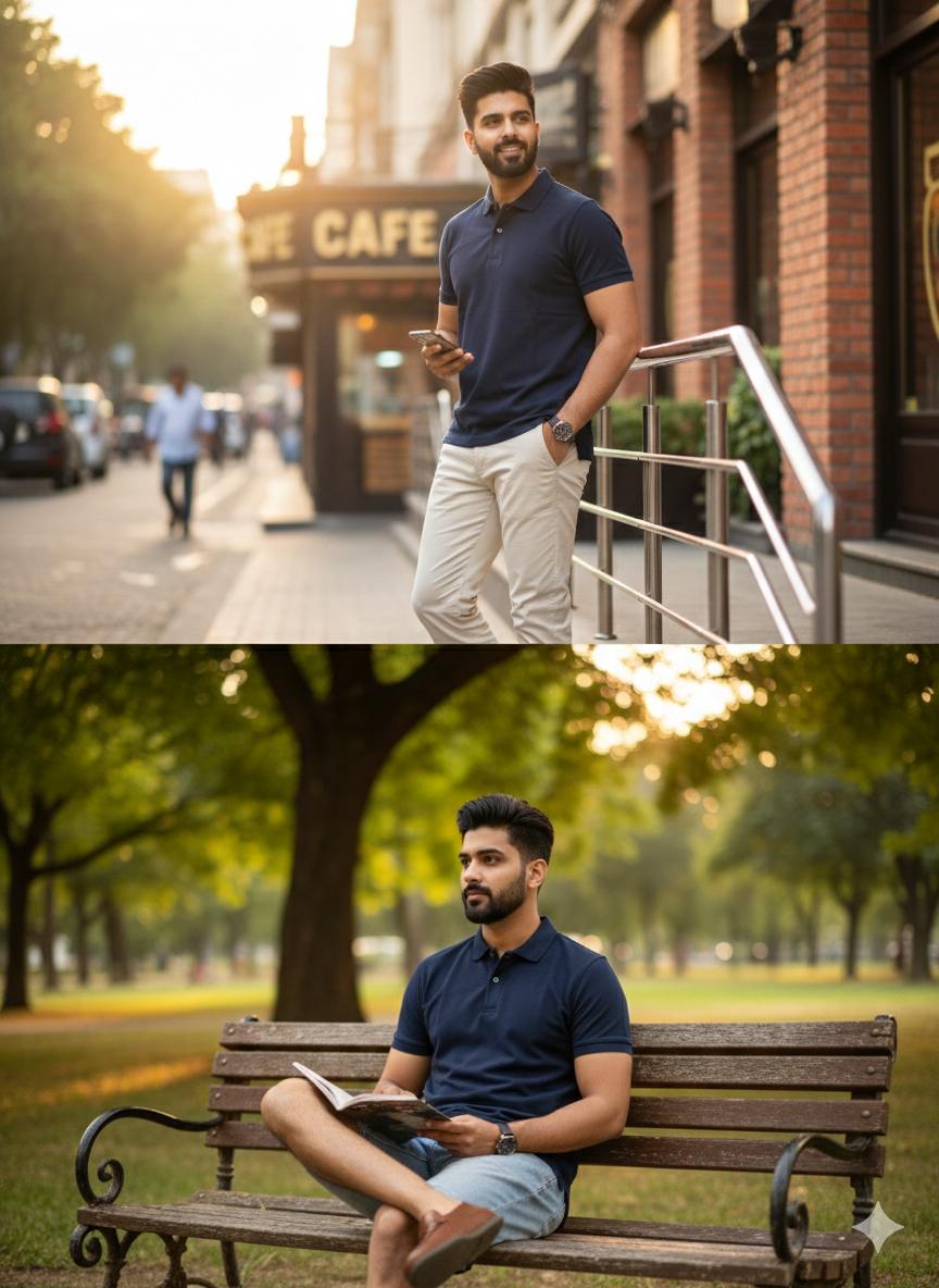 Blue Cotton polo Half sleeve Tshirts – 240 GSM| S to XXL Available