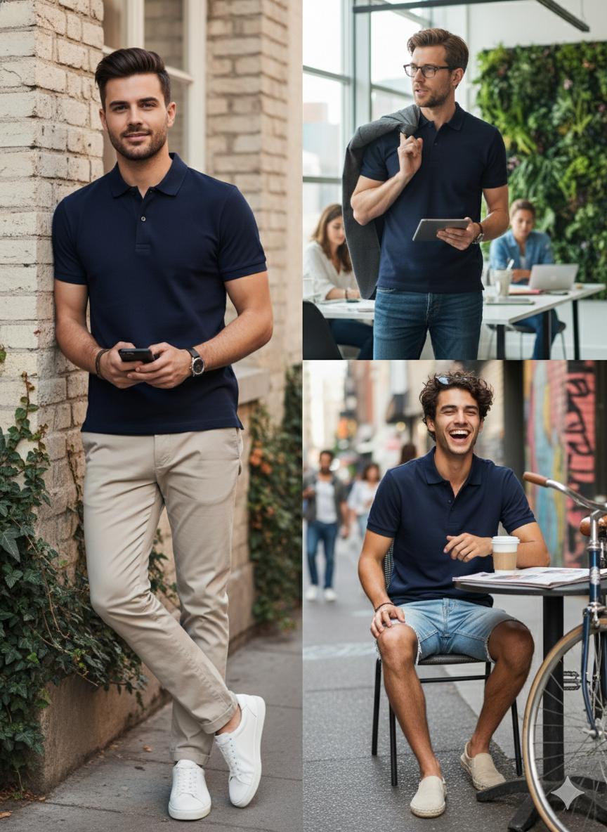 Blue Cotton polo Half sleeve Tshirts – 240 GSM| S to XXL Available