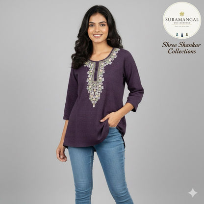 Multi Colour Jeans Top - L Size Available