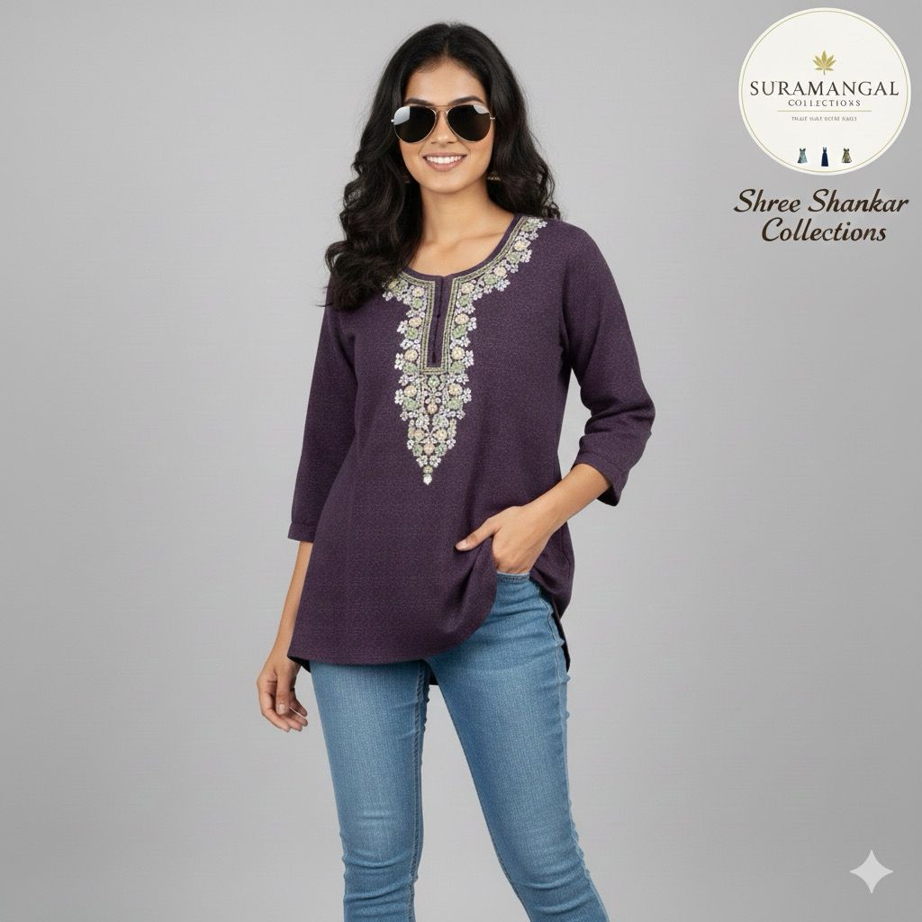 Multi Colour Jeans Top - L Size Available