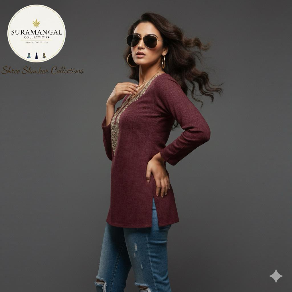 Multi Colour Jeans Top - L Size Available