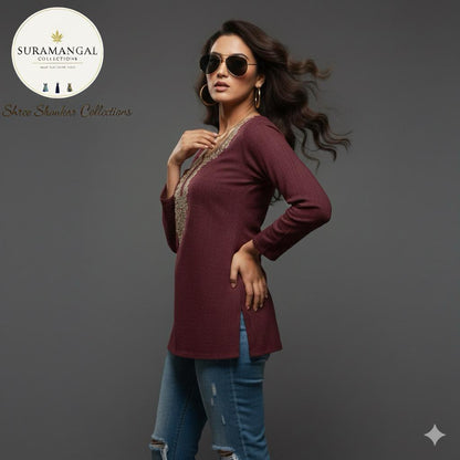 Multi Colour Jeans Top - L Size Available