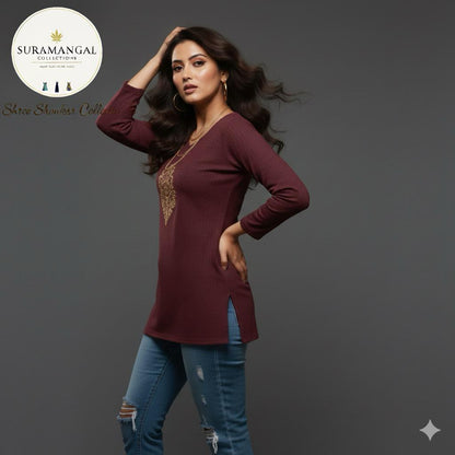 Multi Colour Jeans Top - L Size Available